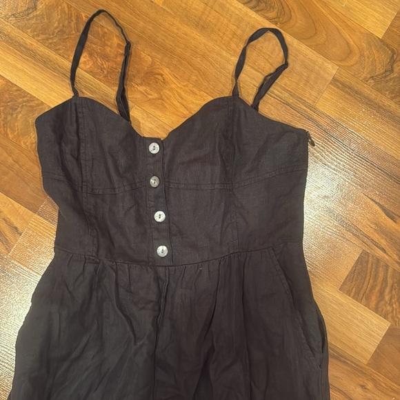 Madewell cotton‎ wide leg romper size 4 charcol color - Picture 2 of 5